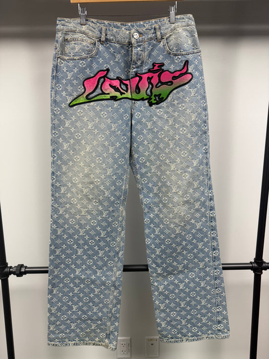 Louis Vuitton Virgil Abloh Graffiti Denim - 32