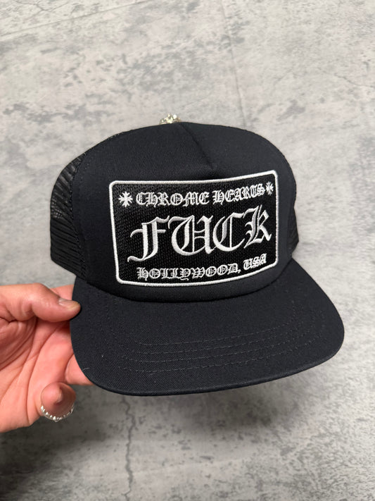 Chrome Hearts "Fuck" Trucker Hat Black - OS