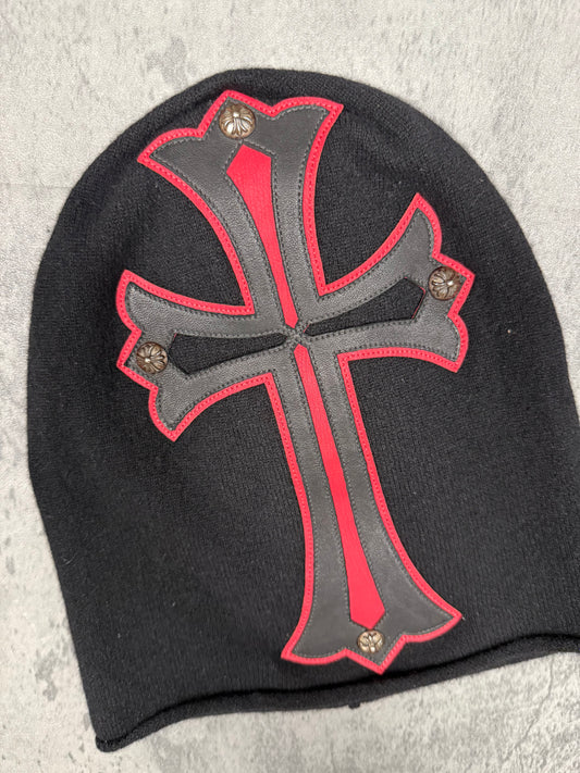 Chrome Hearts Leather Cross Cashmere Mask - OS