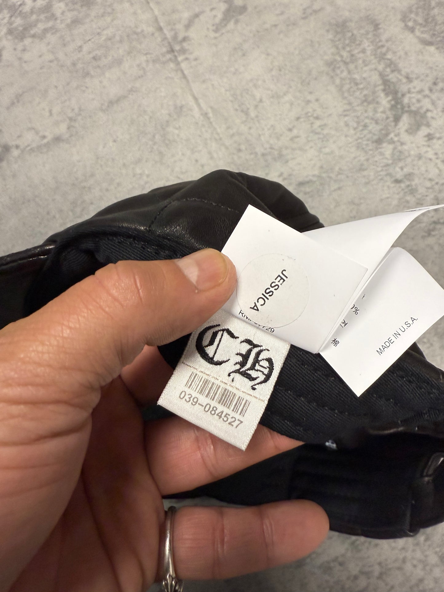 Chrome Hearts Cross Embellished Spiderweb Leather Hat - OS