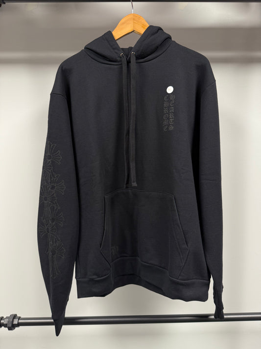 Chrome Hearts Miami Exclusive Cemetery Vertical Logo Hoodie Black - M