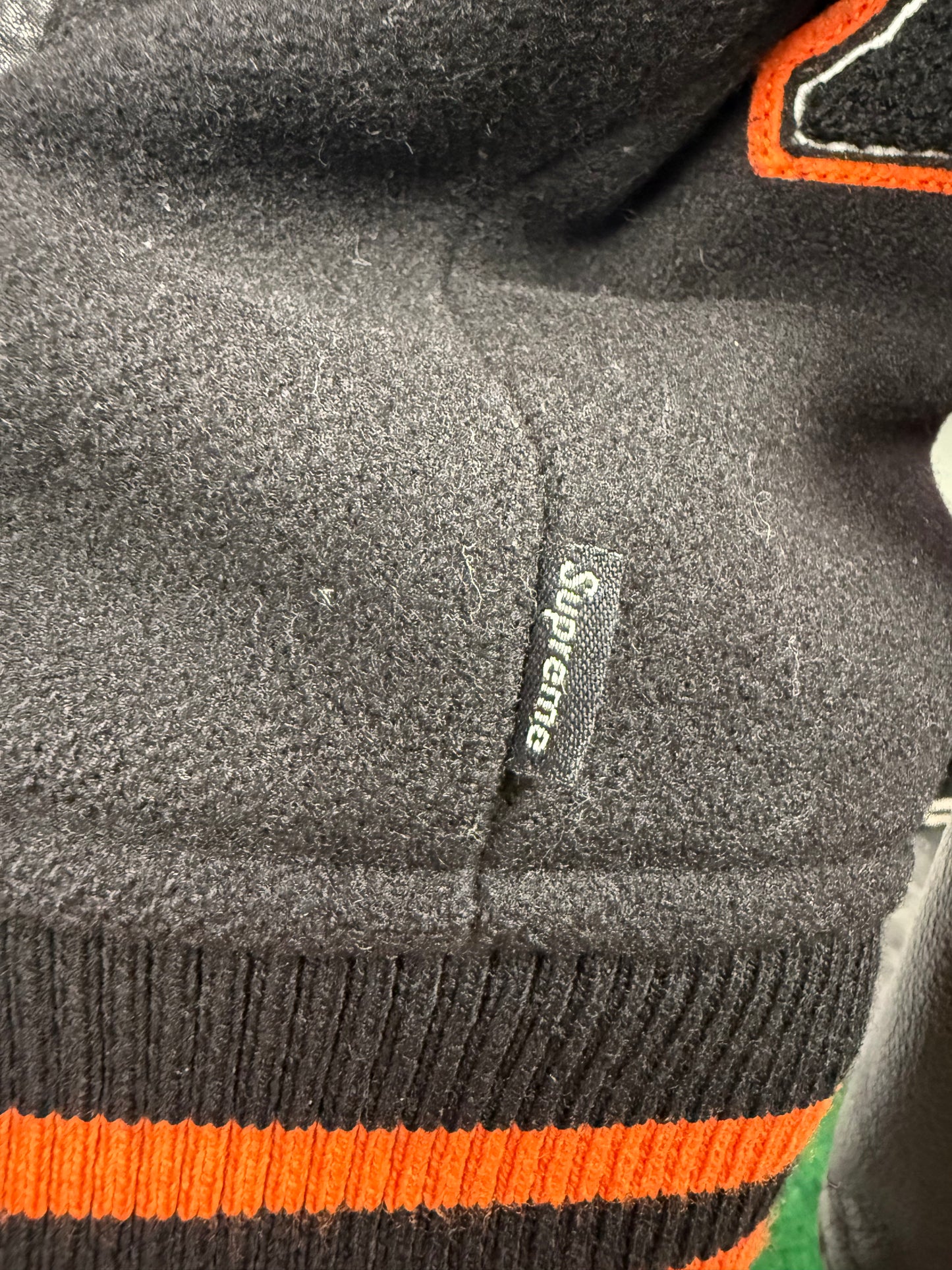 Supreme Team Varsity Jacket - Black/Orange - M