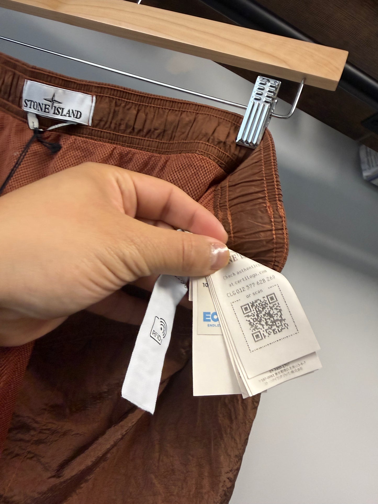 Stone Island Satin Shorts - L