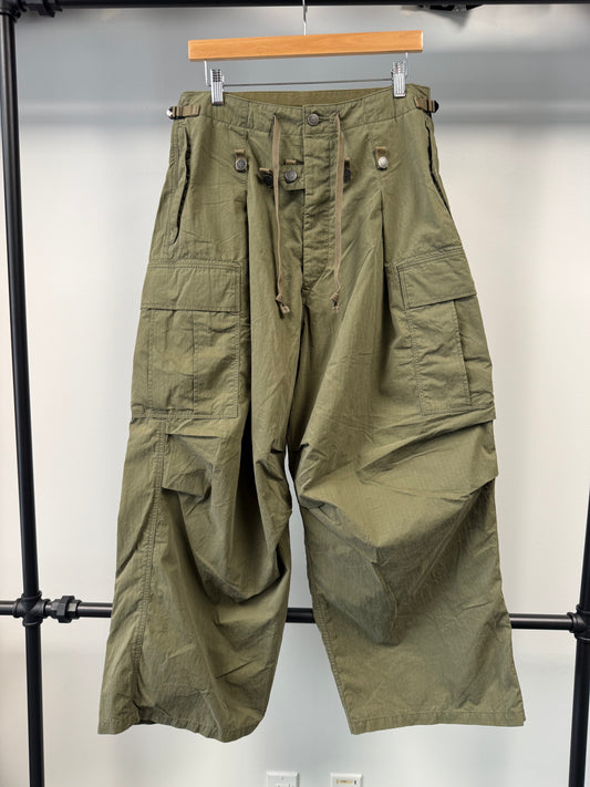 Kapital Rip Stop JUMBO Cargo Pants - Green - 2/M/32