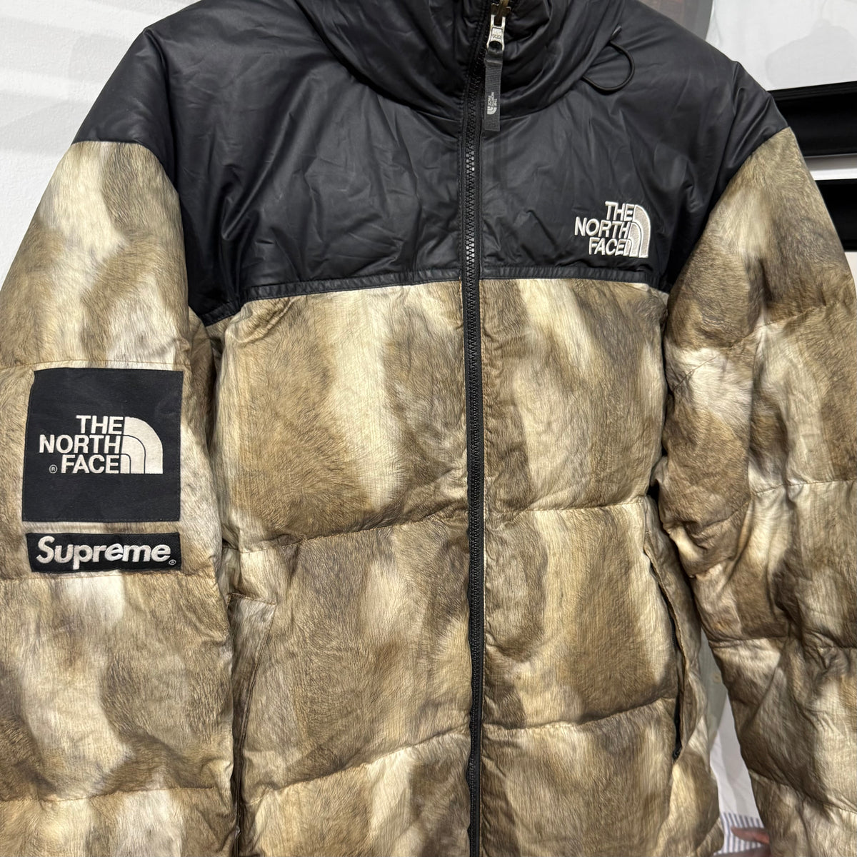Supreme x The North Face ur Print Nuptse Brown