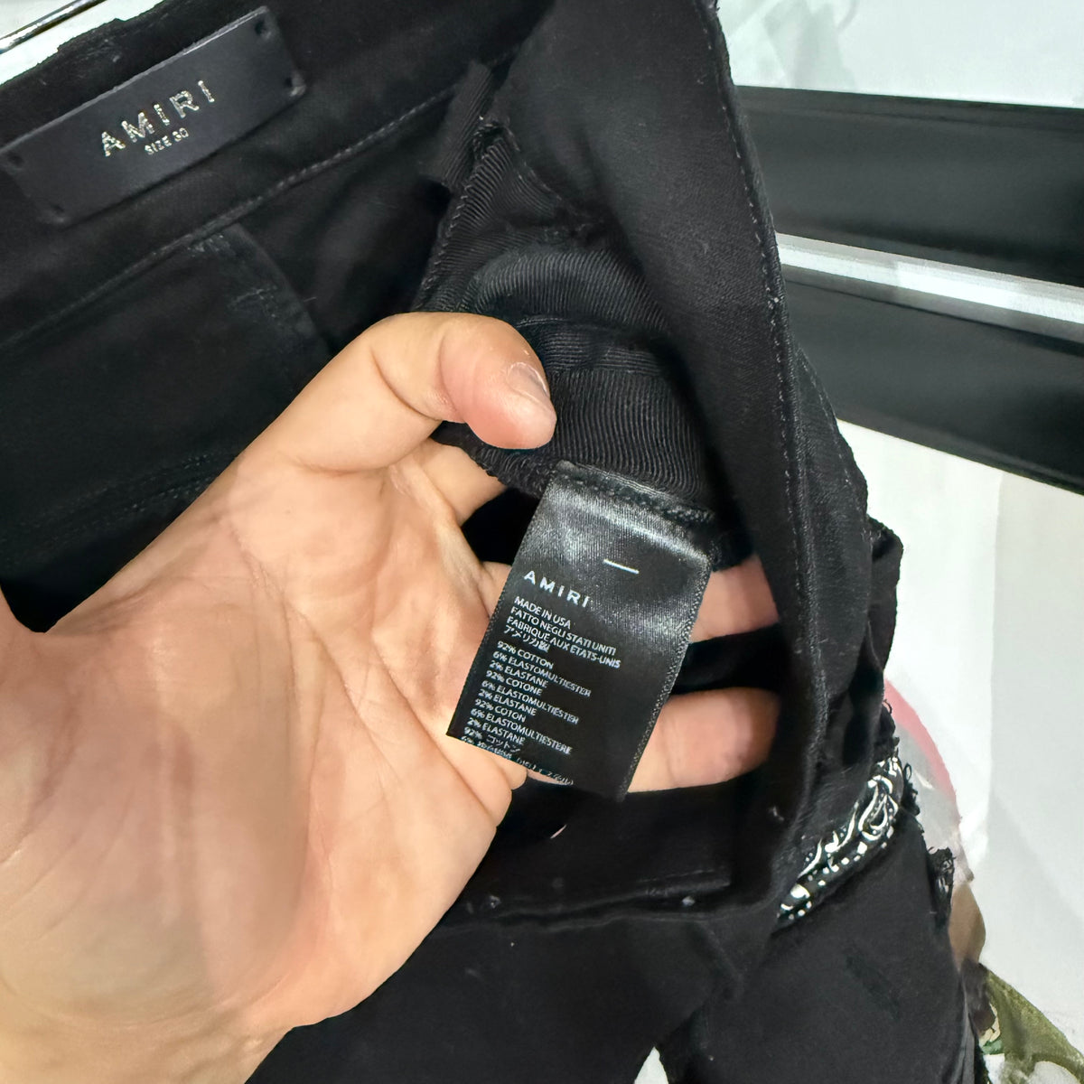Amiri Black / White Bandana Thrasher Jeans Size 30