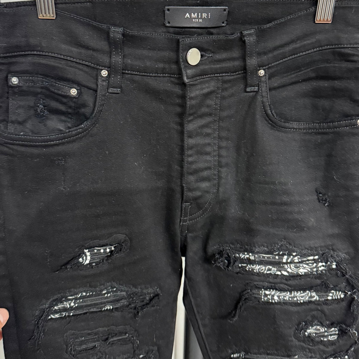 Amiri Black / White Bandana Thrasher Jeans Size 30