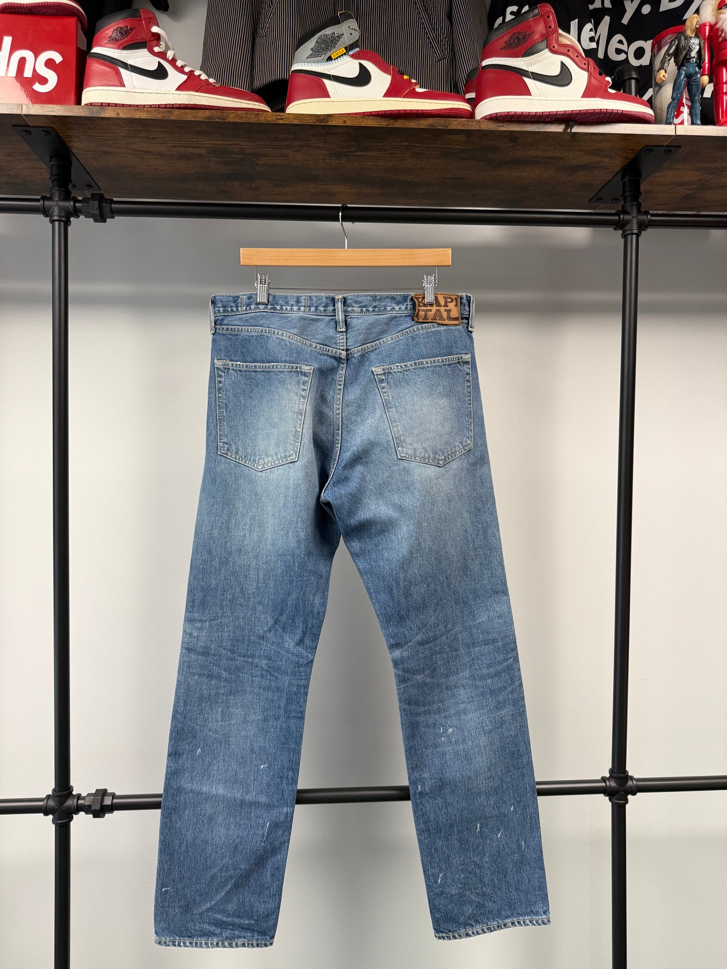 Kapital Monkey CISCO Straight-Leg Distressed Embroidered Jeans - 36