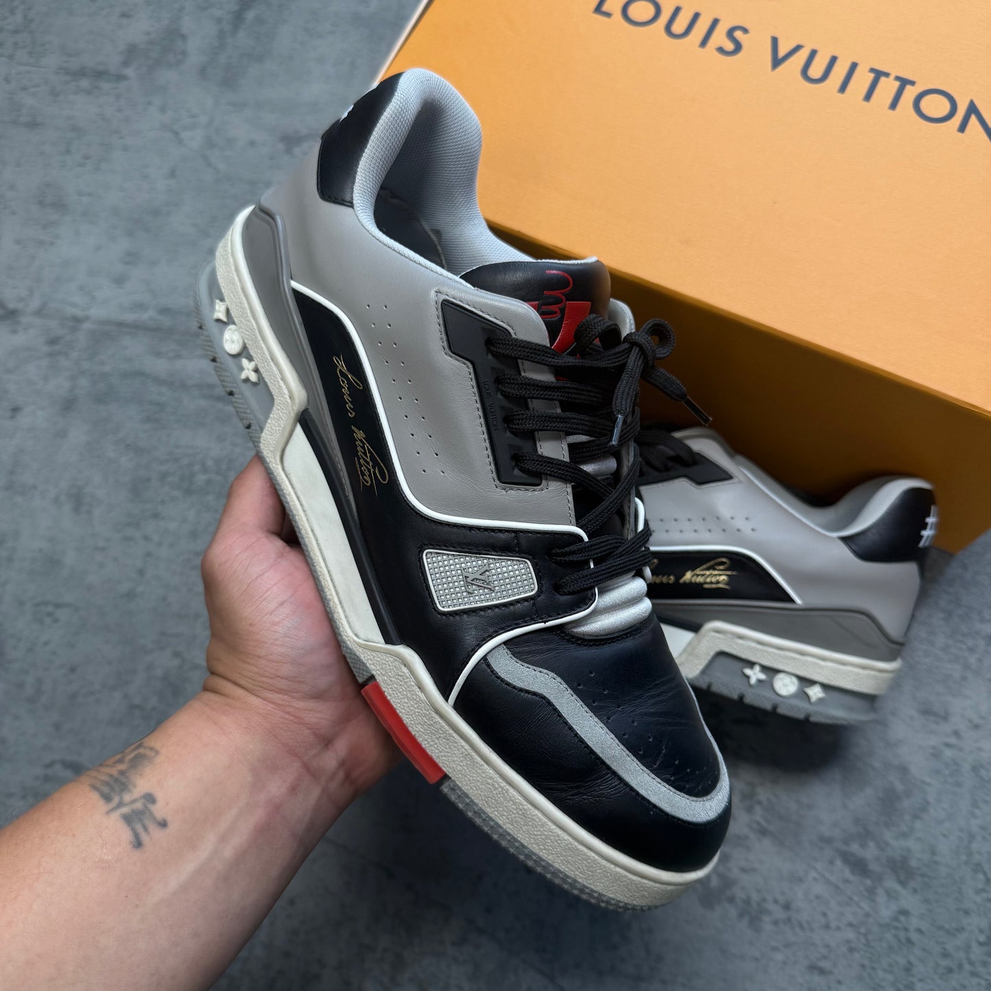 Louis Vuitton LV Trainer Sneaker Low Black Grey - 10US
