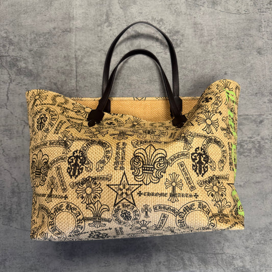 Chrome Hearts Large "Art Basel Exclusive" Straw Beach Bag