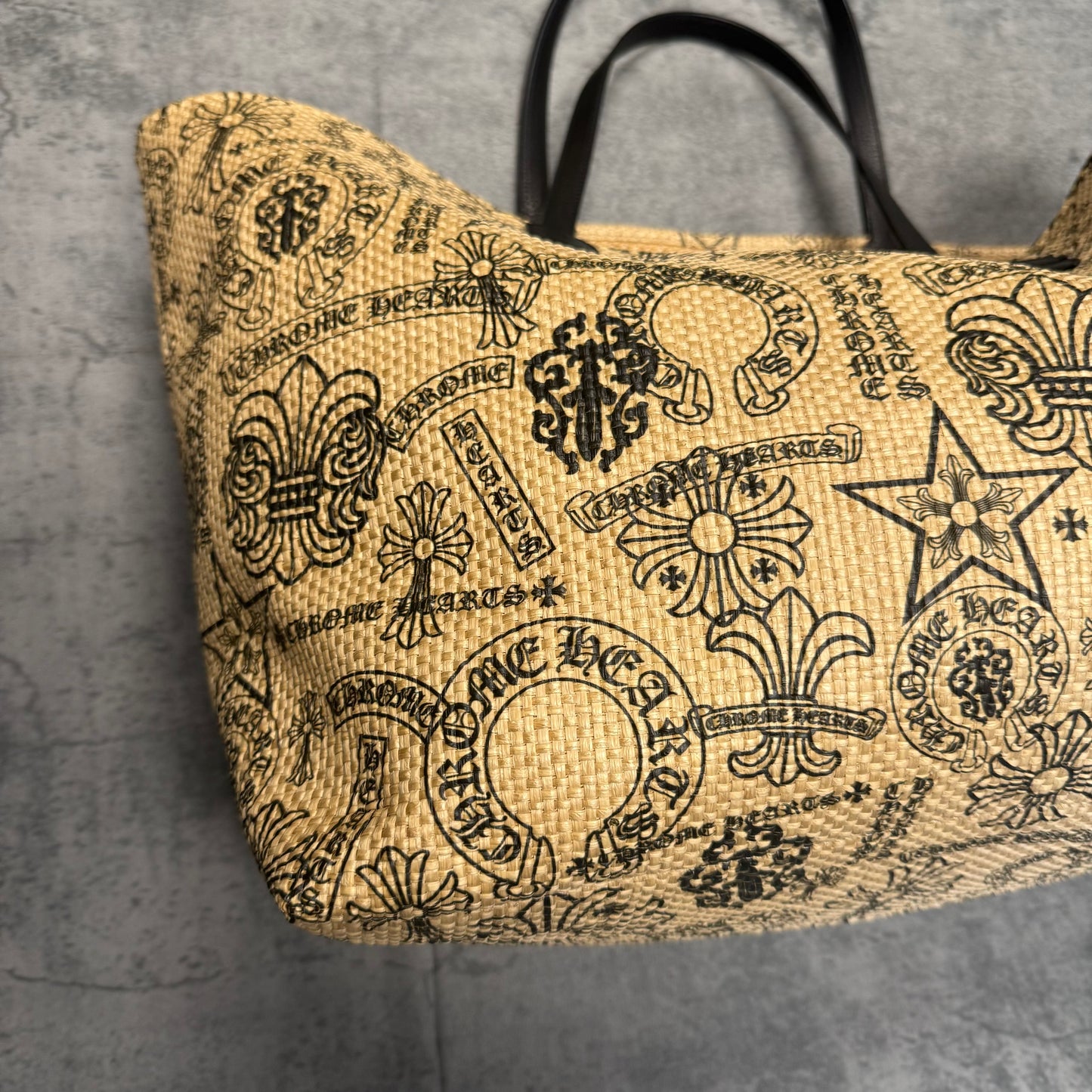 Chrome Hearts Large "Art Basel Exclusive" Straw Beach Bag