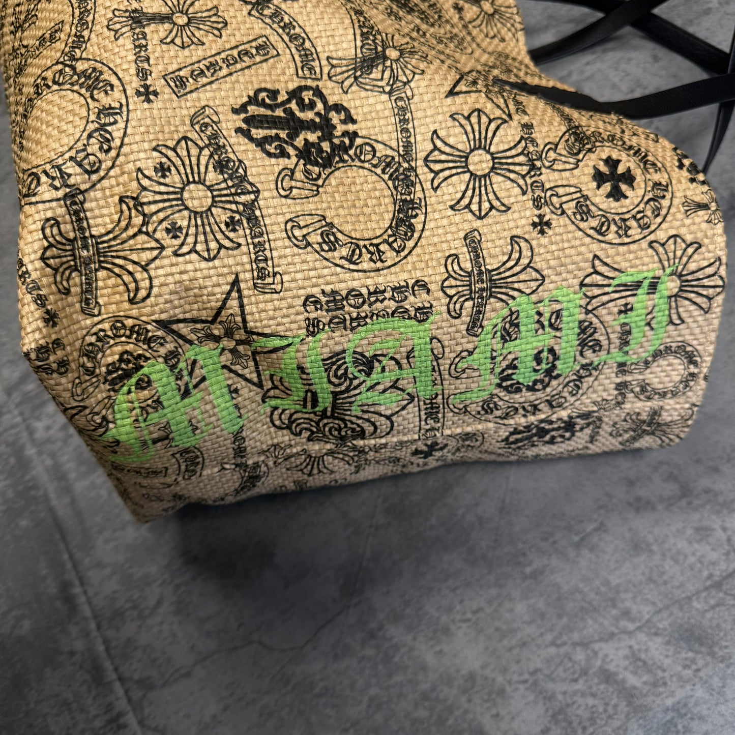 Chrome Hearts Large "Art Basel Exclusive" Straw Beach Bag