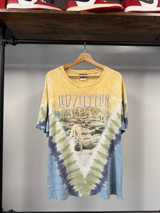 2003 LED Zeppelin 'Houses of the Holy' Liquid Blue Tie-Dye - Size L