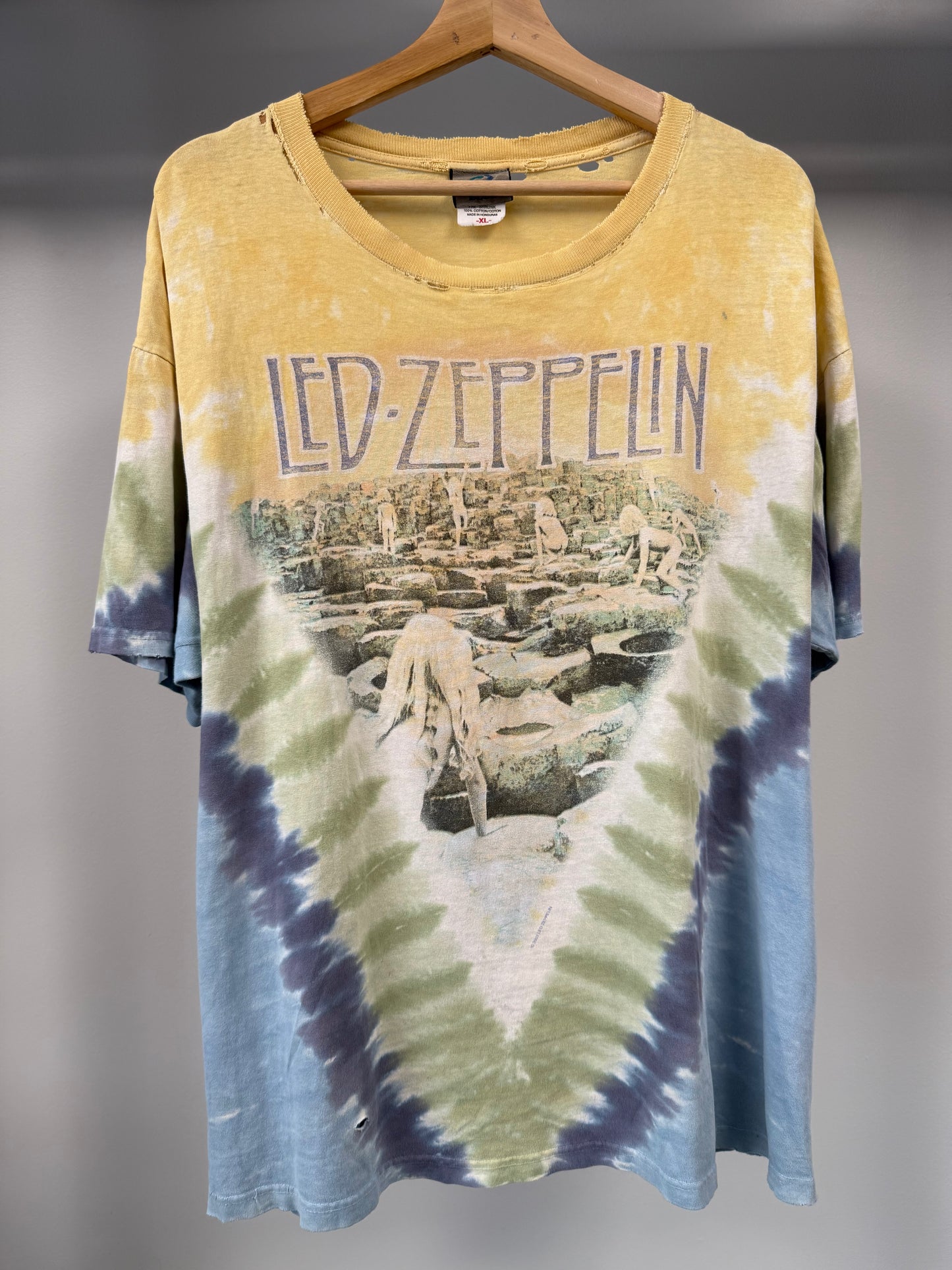 2003 LED Zeppelin 'Houses of the Holy' Liquid Blue Tie-Dye - Size L