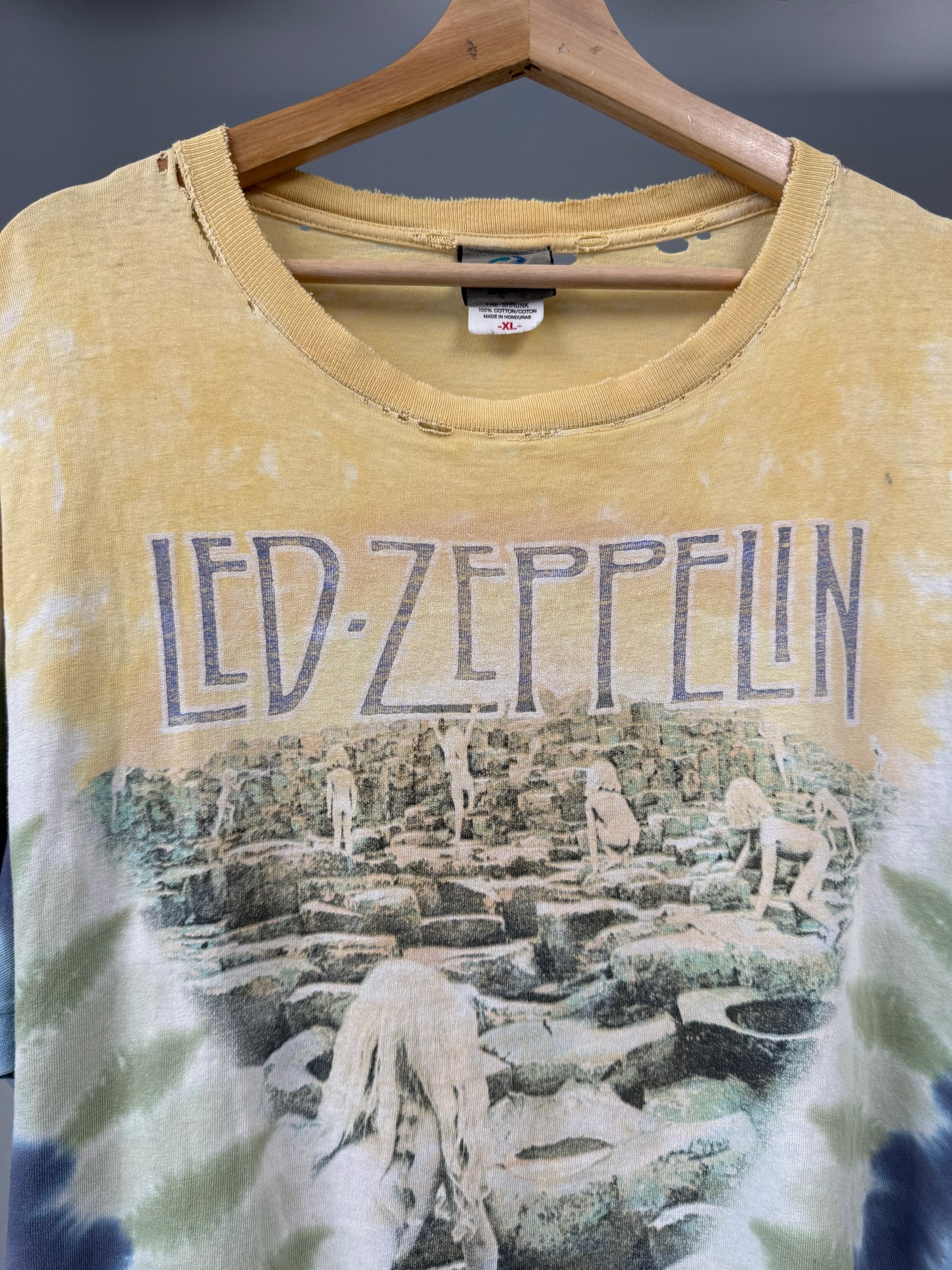 2003 LED Zeppelin 'Houses of the Holy' Liquid Blue Tie-Dye - Size L