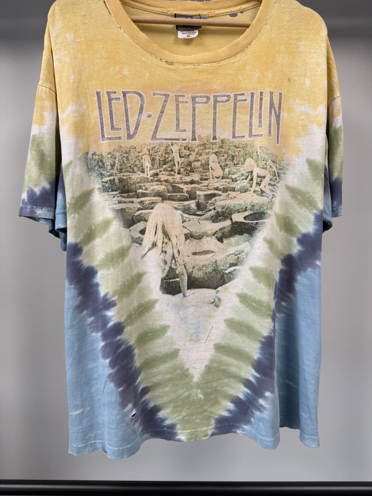2003 LED Zeppelin 'Houses of the Holy' Liquid Blue Tie-Dye - Size L