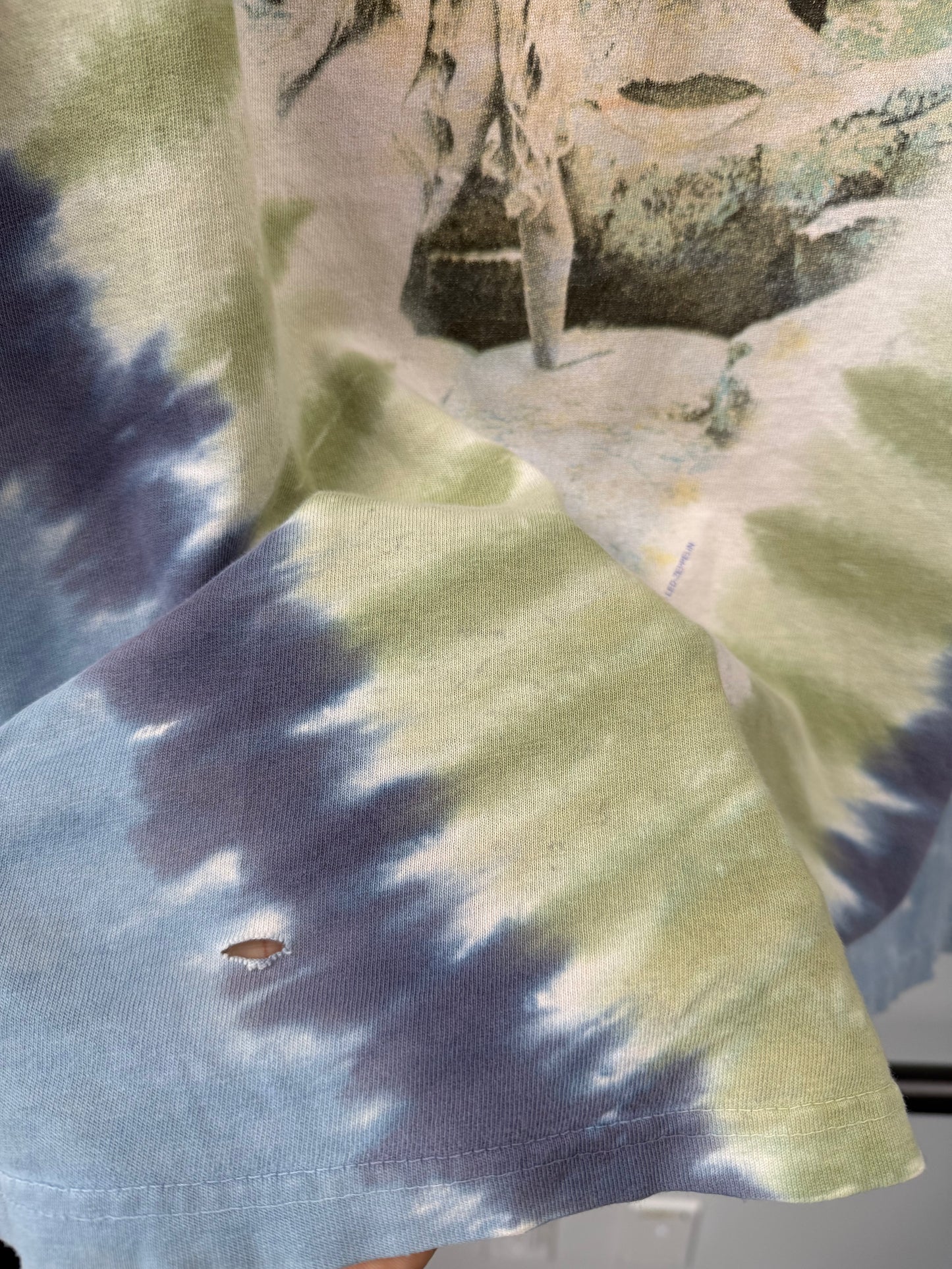 2003 LED Zeppelin 'Houses of the Holy' Liquid Blue Tie-Dye - Size L