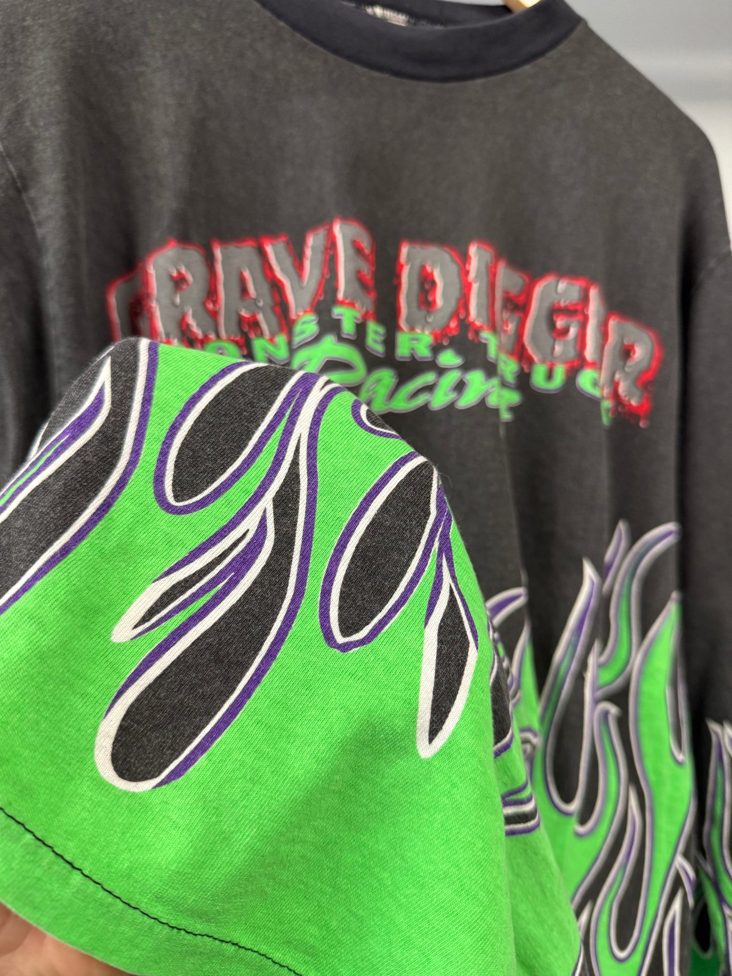 90s Grave Digger Racing Flames Long Sleeve - L