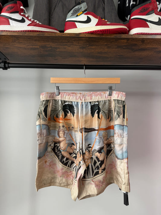 Amiri Silk Cherub Drawstring Shorts - 2XL