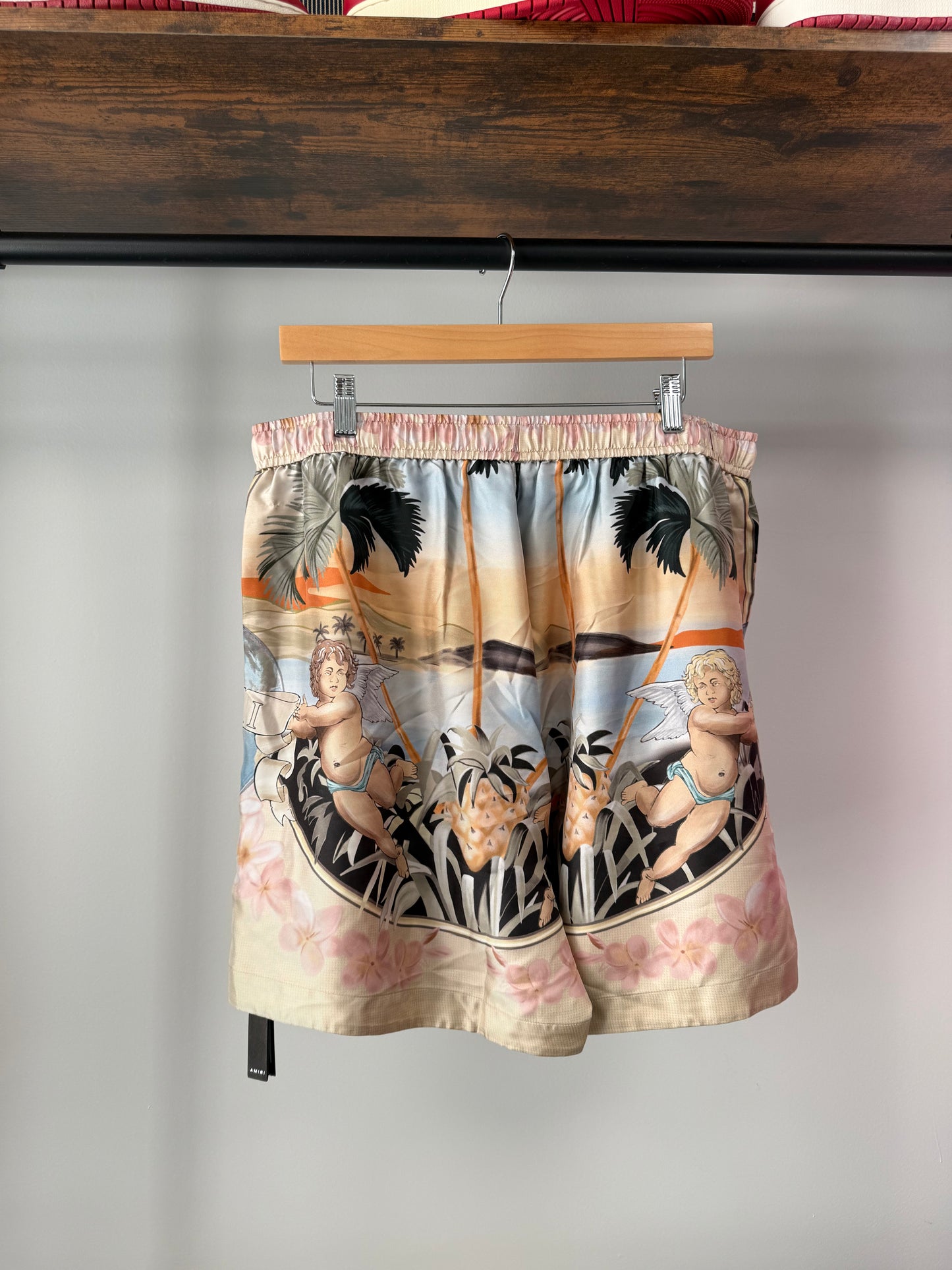 Amiri Silk Cherub Drawstring Shorts - 2XL