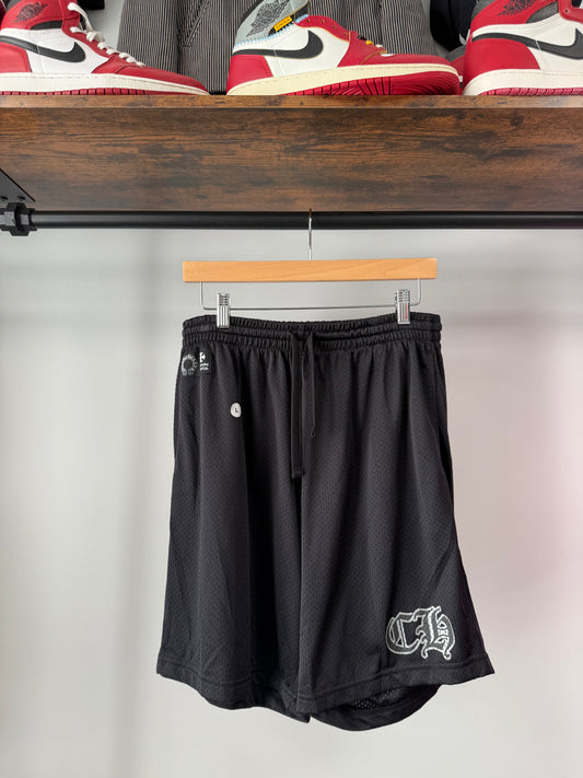 Chrome Hearts Black & White Logo Mesh Shorts