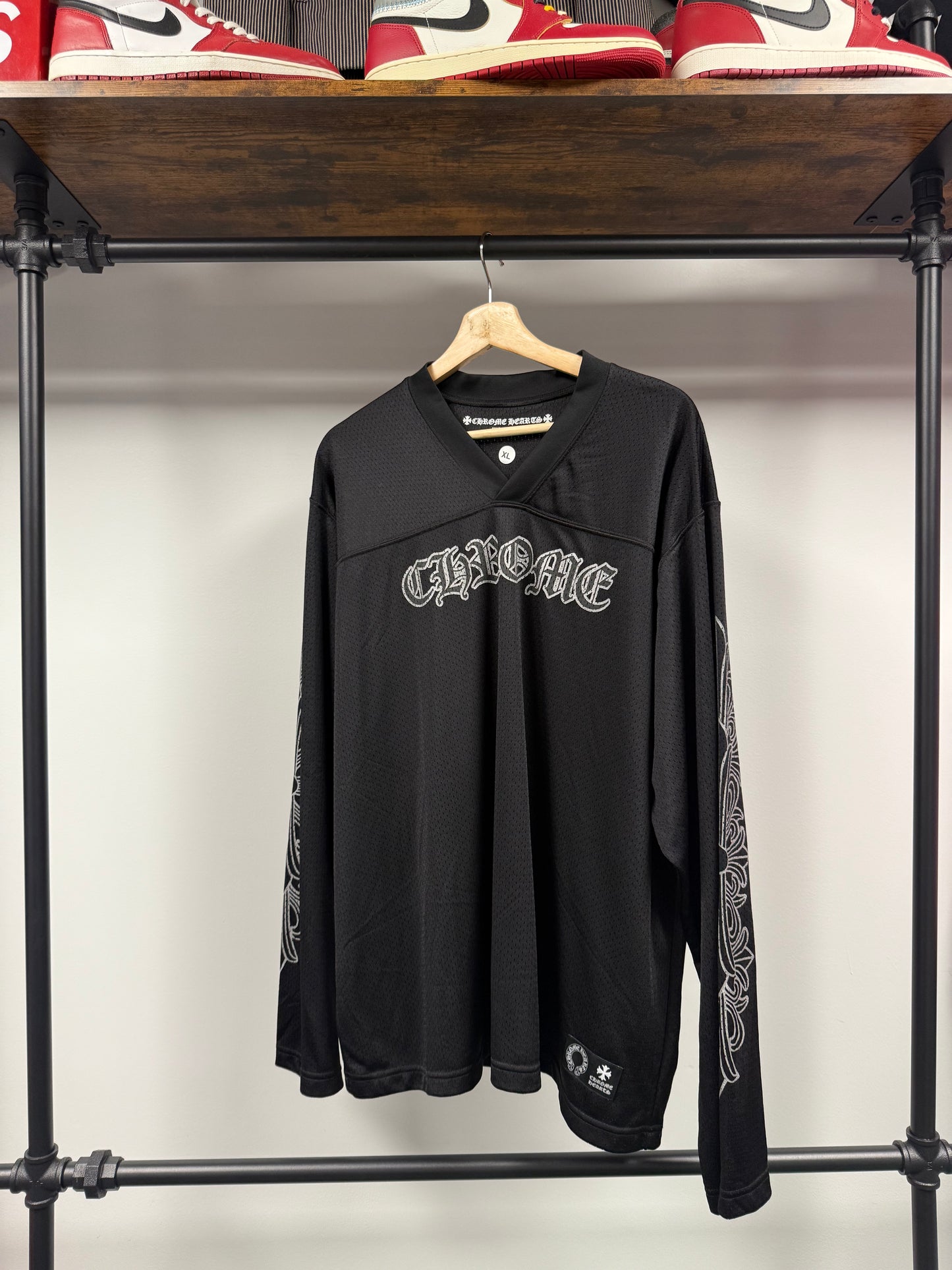 Chrome Hearts Stadium Mesh L/S Warm Up Jersey Black - XL