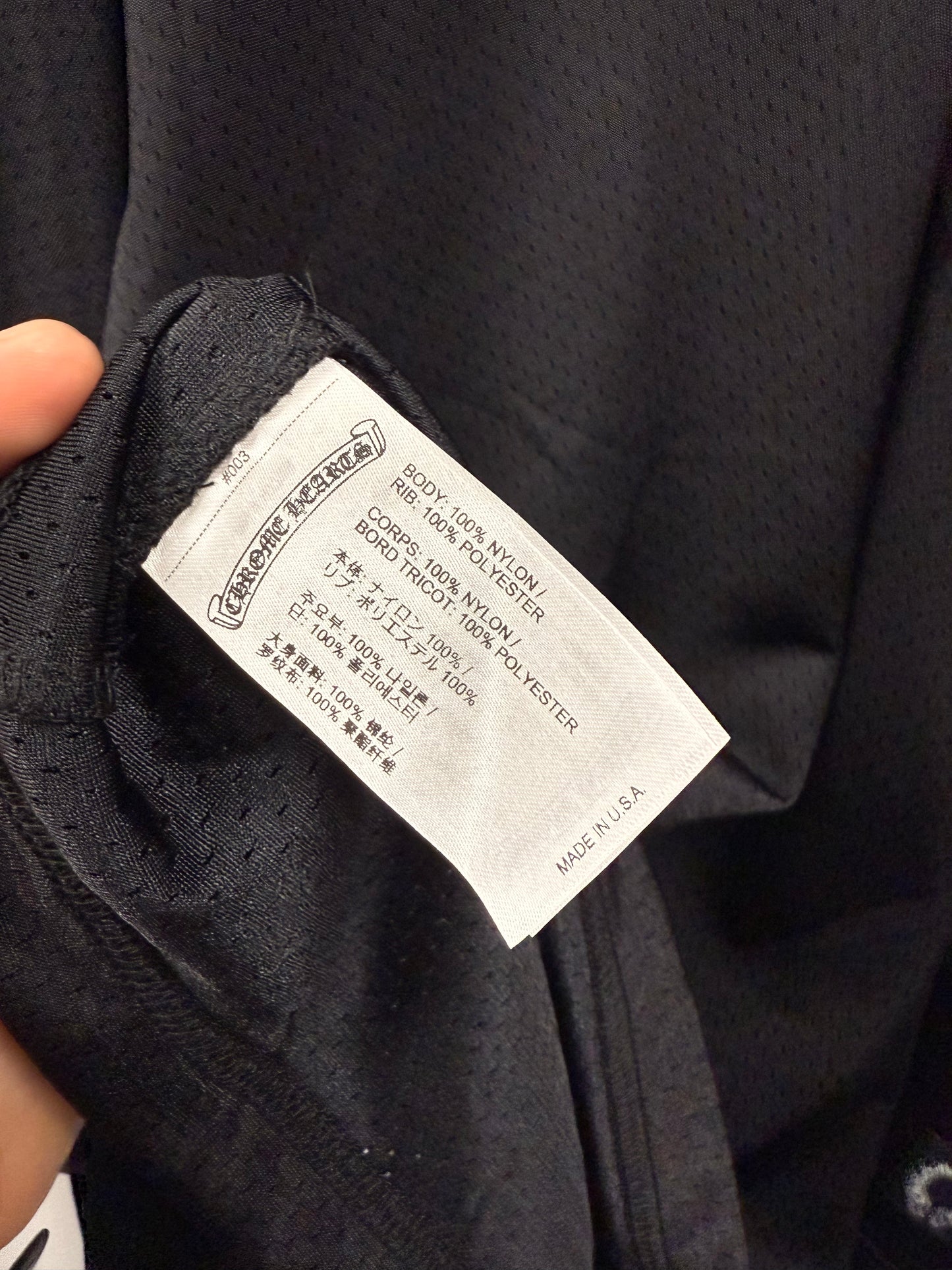 Chrome Hearts Stadium Mesh L/S Warm Up Jersey Black - XL