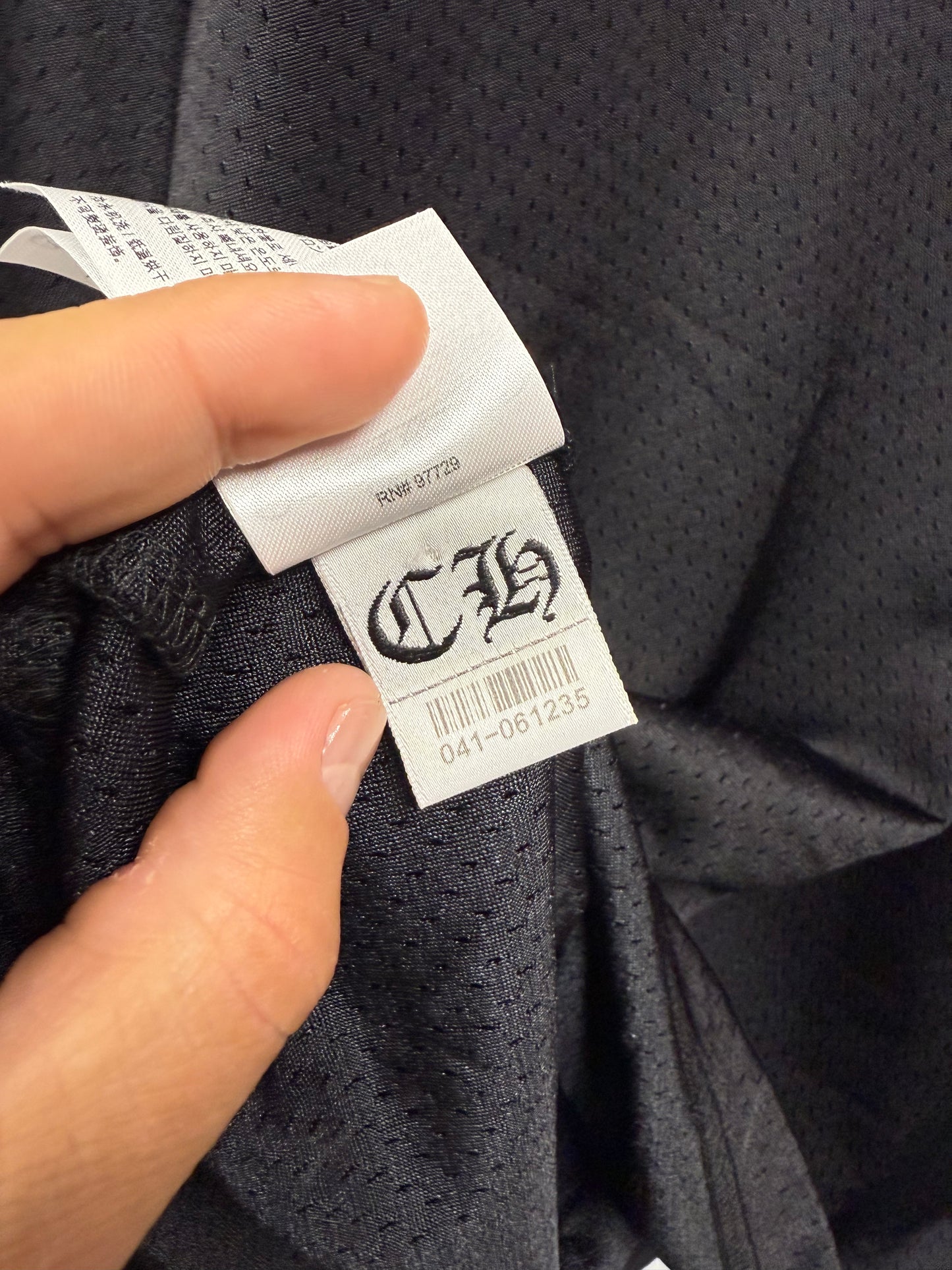 Chrome Hearts Stadium Mesh L/S Warm Up Jersey Black - XL