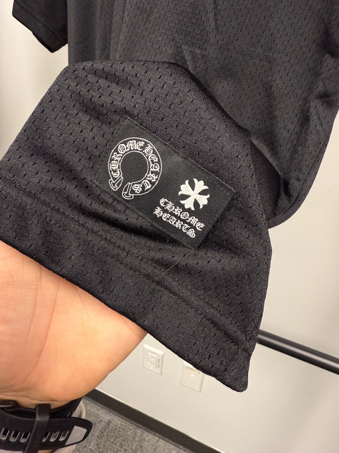 Chrome Hearts Black & White Logo Mesh Jersey - L