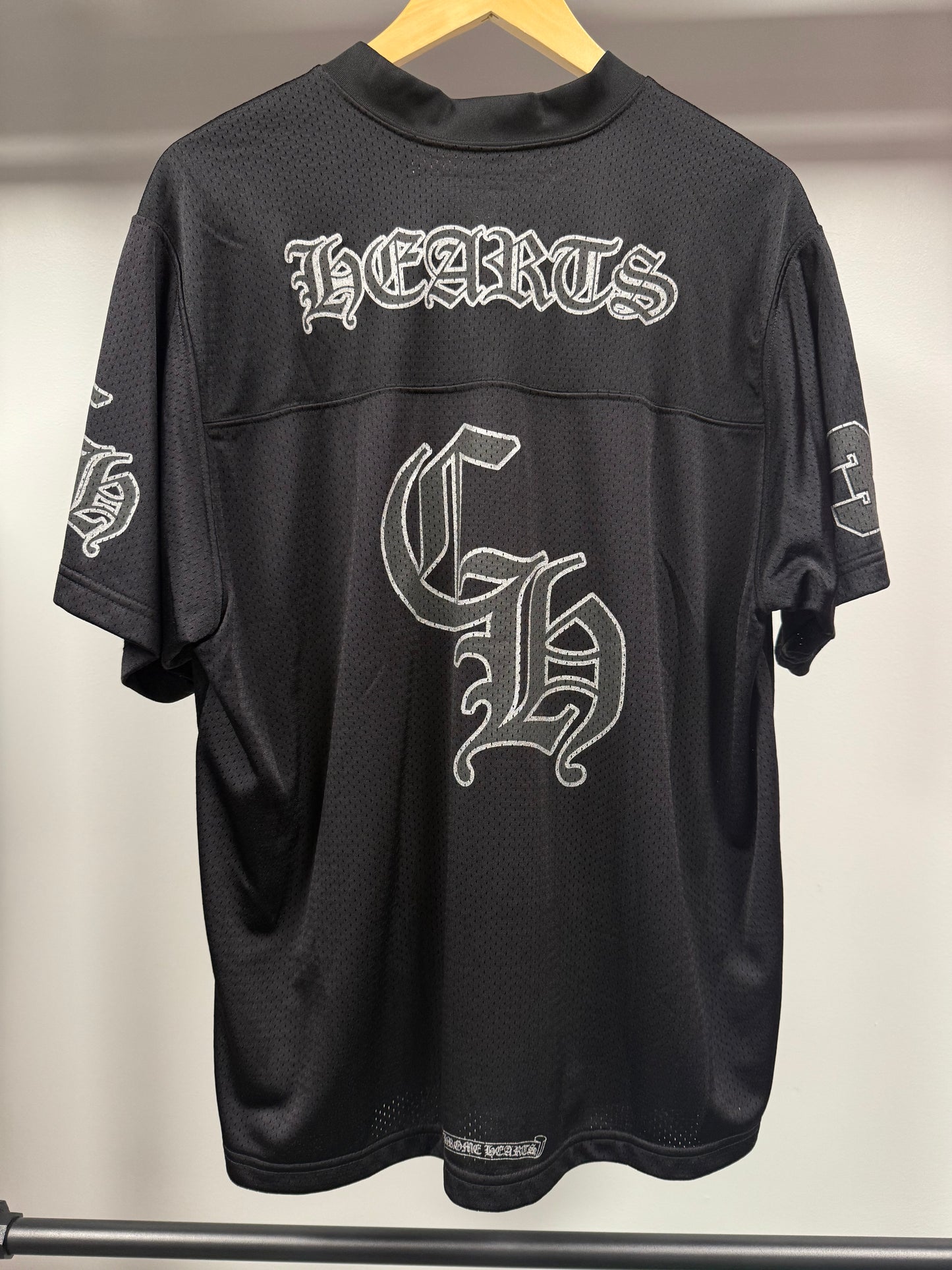 Chrome Hearts Black & White Logo Mesh Jersey - L