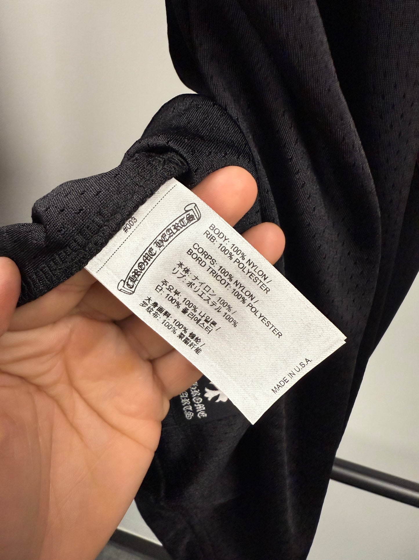 Chrome Hearts Black & White Logo Mesh Jersey - L