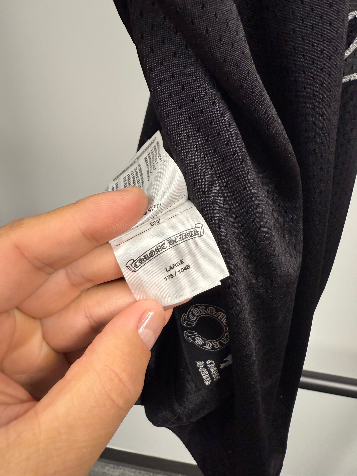 Chrome Hearts Black & White Logo Mesh Jersey - L