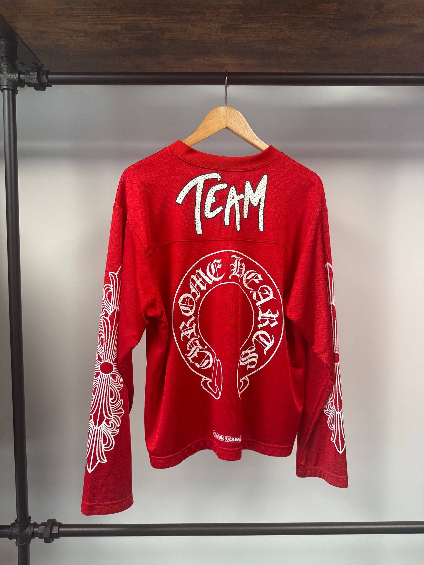 Chrome Hearts x Matty Boy "Form" Mesh Stadium Longsleeve Jersey Red - XS