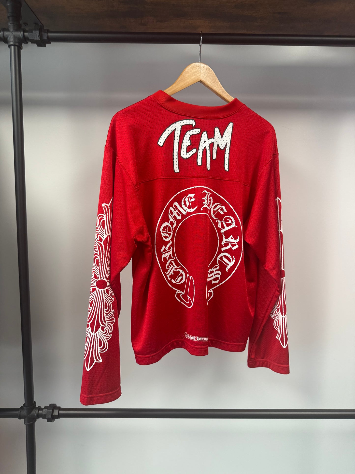Chrome Hearts x Matty Boy "Form" Mesh Stadium Longsleeve Jersey Red - XS
