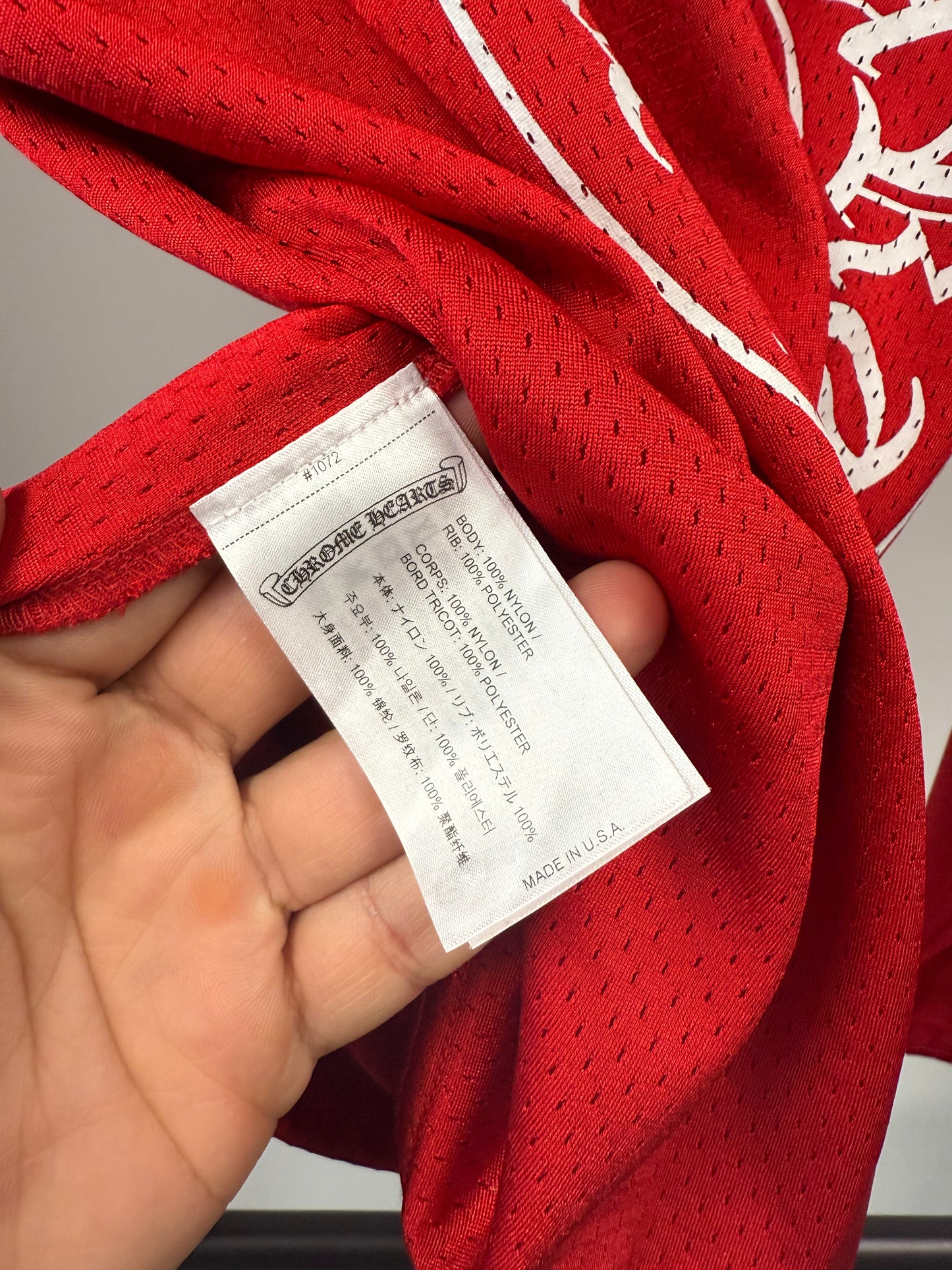 Chrome Hearts x Matty Boy "Form" Mesh Stadium Longsleeve Jersey Red - XS