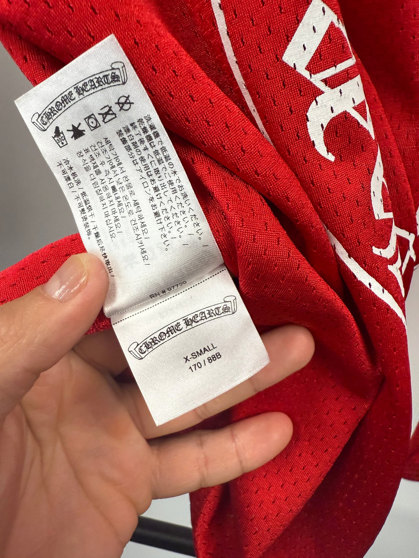 Chrome Hearts x Matty Boy "Form" Mesh Stadium Longsleeve Jersey Red - XS