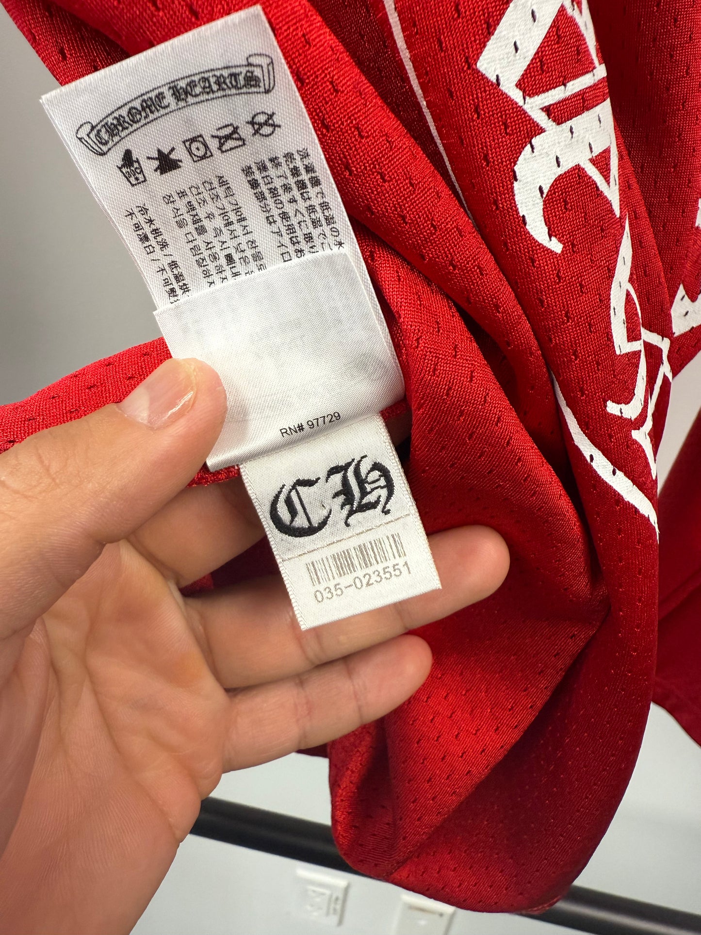 Chrome Hearts x Matty Boy "Form" Mesh Stadium Longsleeve Jersey Red - XS