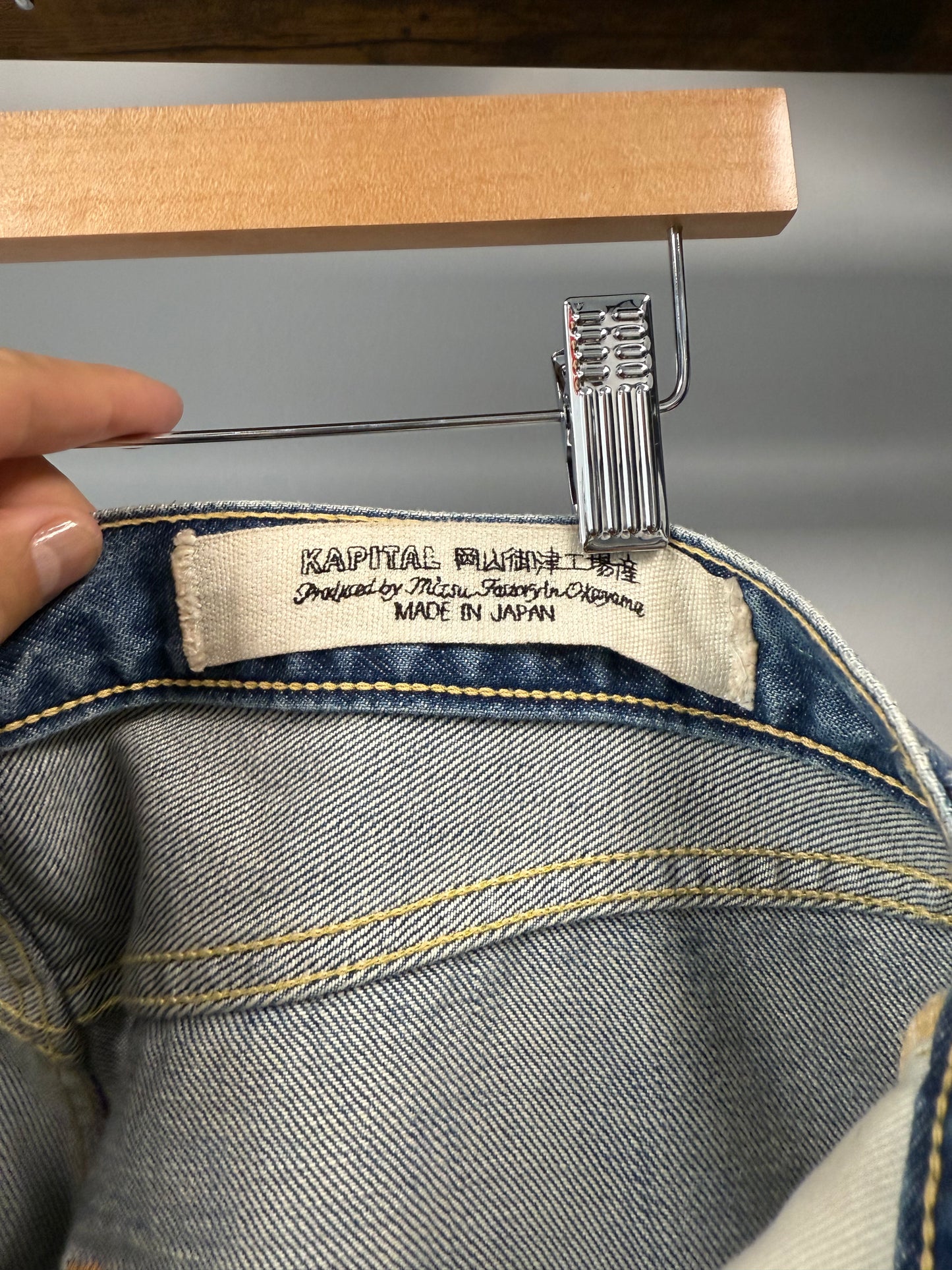 Kapital Monkey Cisco Straight-Leg Leather-Trimmed Embellished Jeans - 36