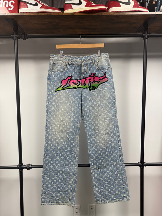 Louis Vuitton Virgil Abloh Graffiti Denim - 32