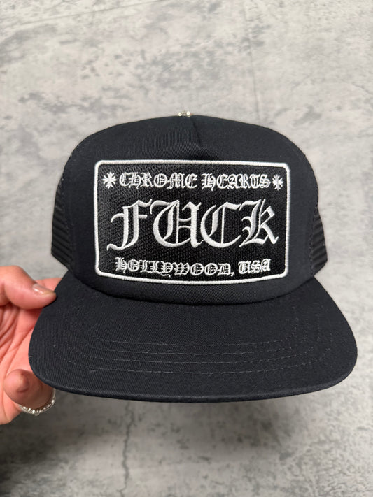 Chrome Hearts "Fuck" Trucker Hat Black - OS