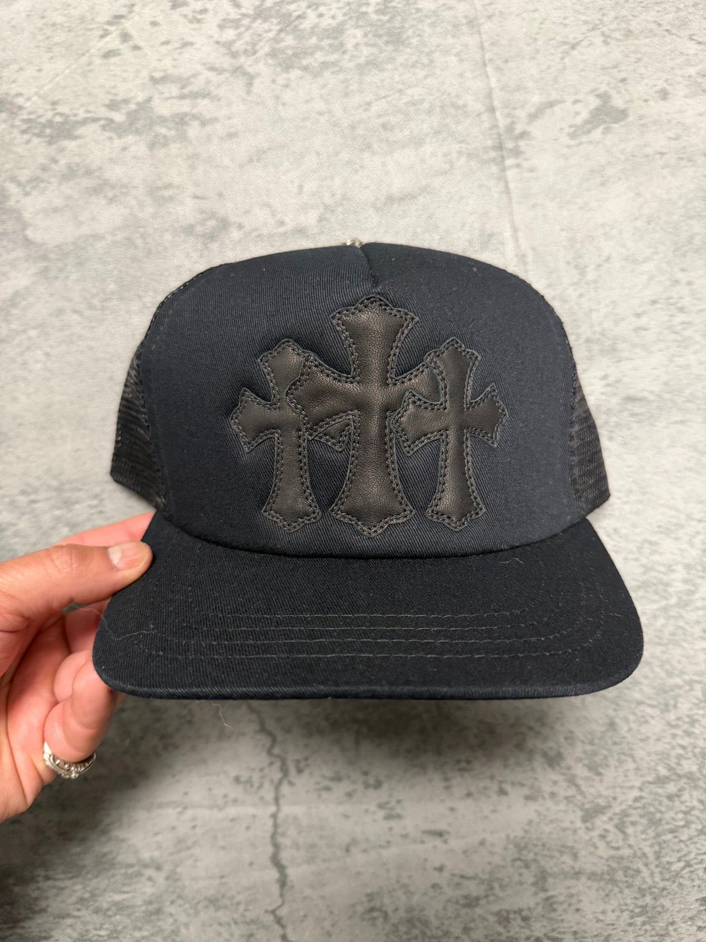 Chrome Hearts Cemetery Cross Patch Trucker Hat - OS