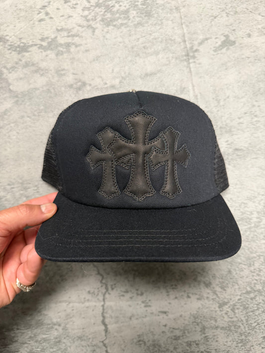 Chrome Hearts Cemetery Cross Patch Trucker Hat - OS