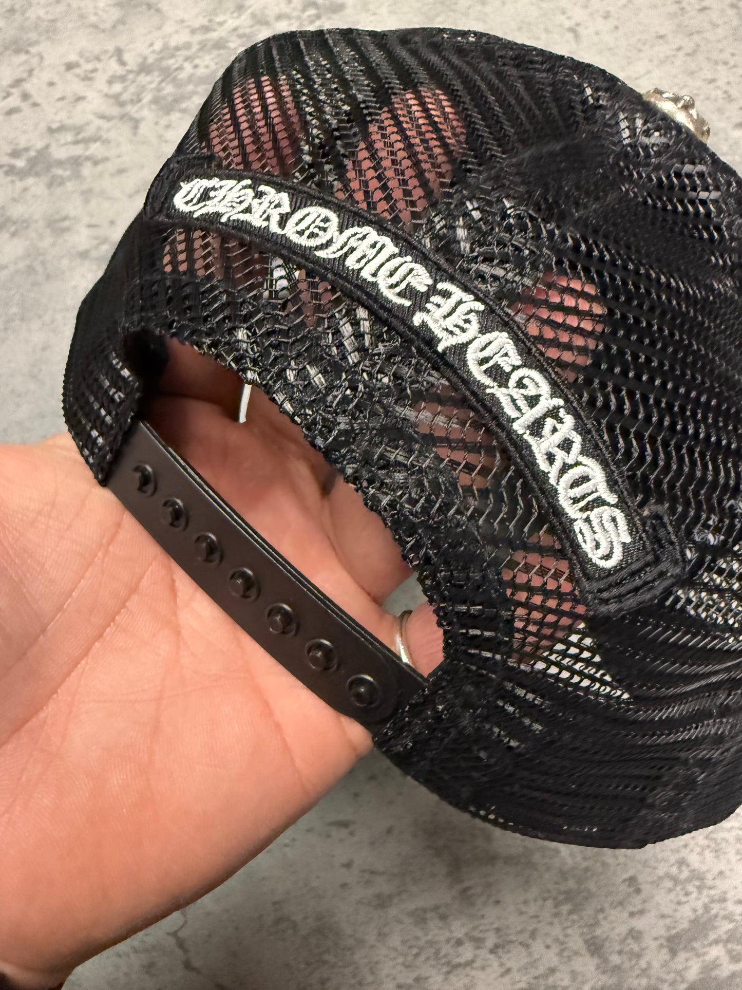 Chrome Hearts Cemetery Cross Patch Trucker Hat - OS