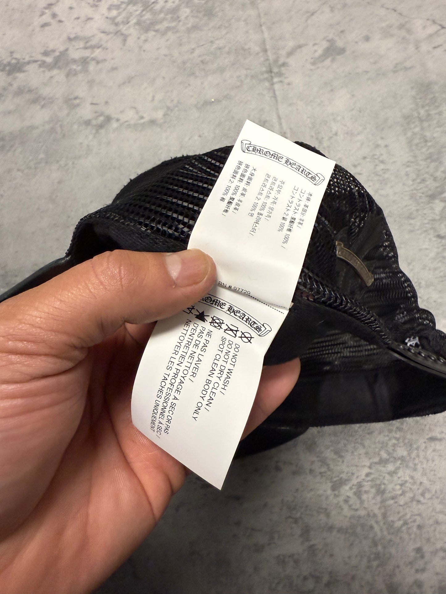 Chrome Hearts Leather Cross Patch Trucker Hat - OS