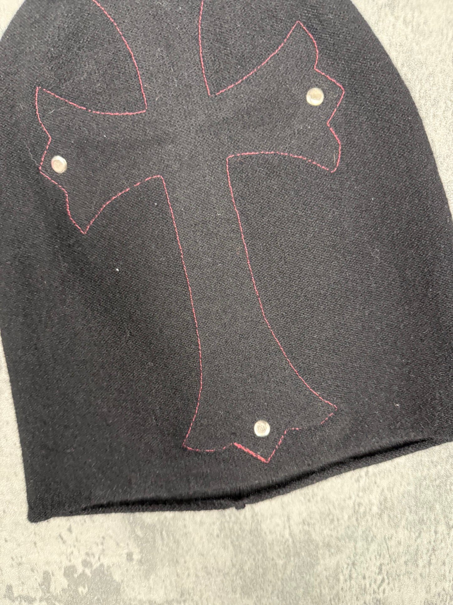 Chrome Hearts Leather Cross Cashmere Mask - OS