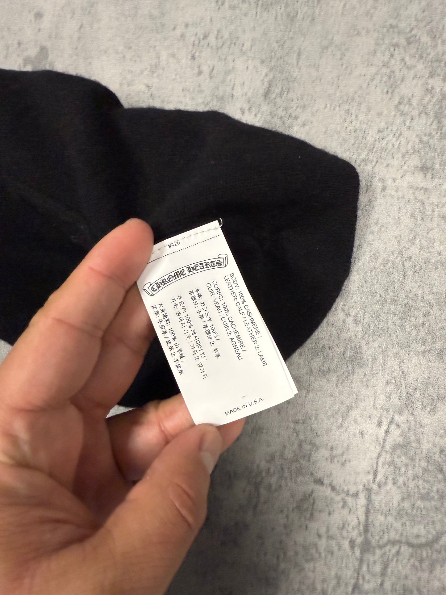 Chrome Hearts Leather Cross Cashmere Mask - OS