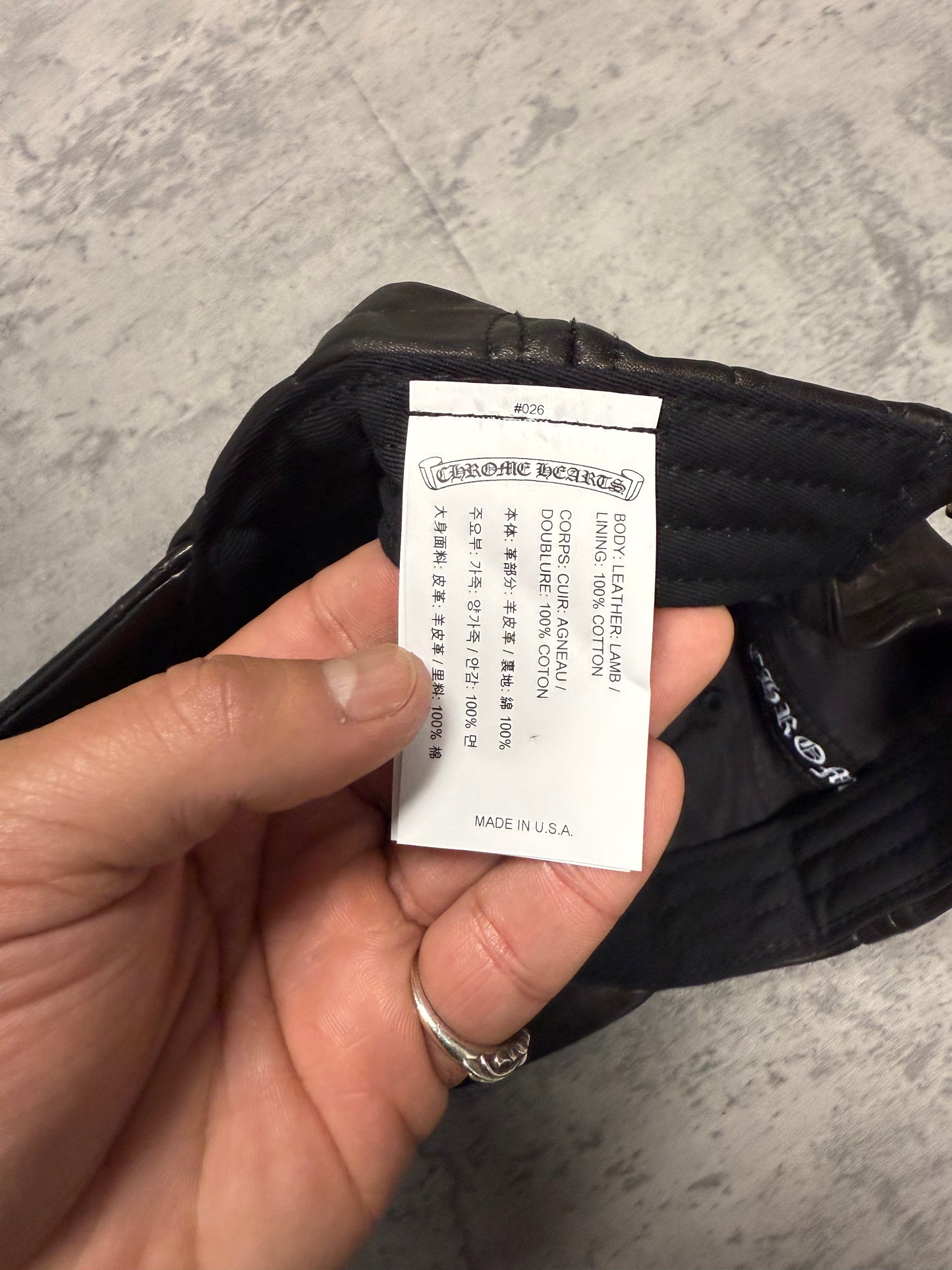 Chrome Hearts Cross Embellished Spiderweb Leather Hat - OS