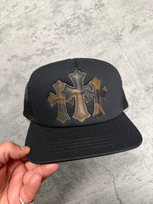 Chrome Hearts Camouflage Cemetery Cross Patch Trucker Hat - OS