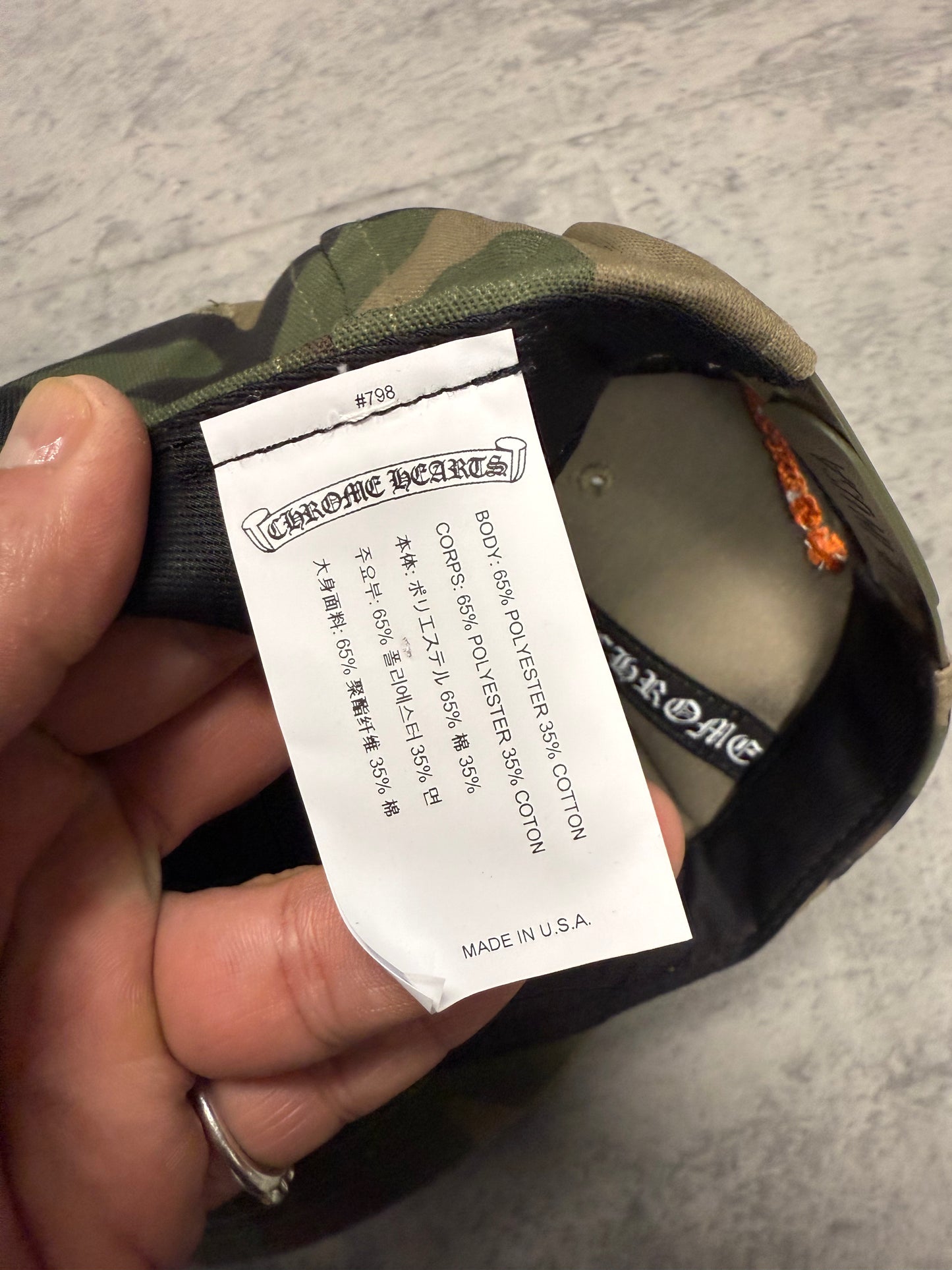 Chrome Hearts Camouflage CH Baseball Hat - OS