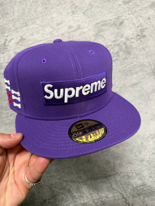 Supreme Bones Box Logo New Era 59Fifty Fitted Hat - Purple
